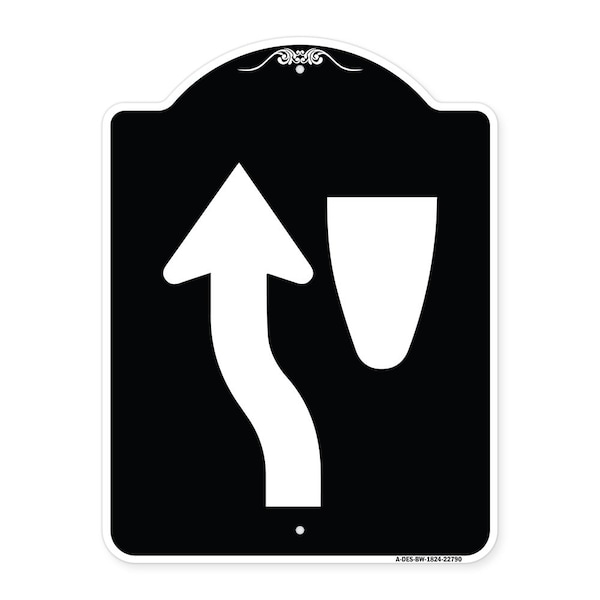 Traffic Keep Left Symbol Heavy-Gauge Aluminum Architectural Sign, 24" x 18", BW-1824-22790